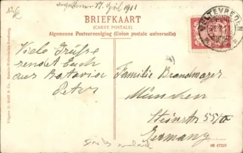 Ak Weltevreden Batavia Jakarta Indonesien, Vogelperspektive