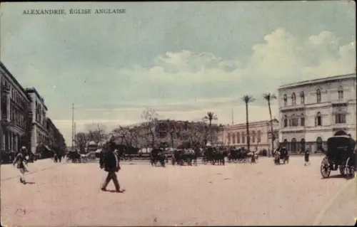 Ak Alexandria Ägypten, Englische Kirche