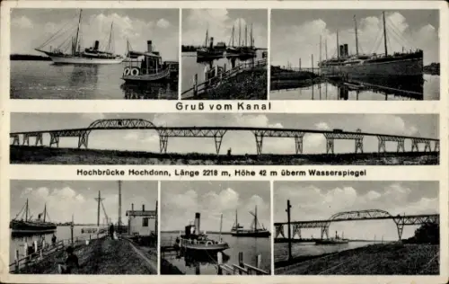 Ak Hochdonn, Am Kanal, Hochbrücke, 2218 m lang, 42 m hoch