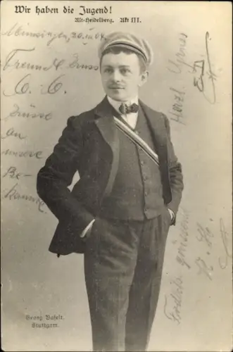 Studentika Ak Wir haben die Jugend, Alt Heidelberg Akt III, Student