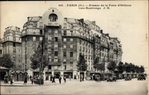 Ak Paris XIV Observatoire, Avenue de la Porte d'Orléans vers Montrouge