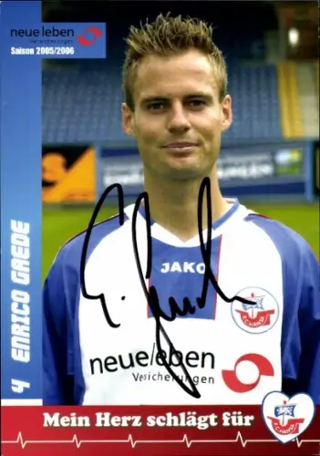 Autogrammkarte Fußballer Enrico Gaede, FC Hansa Rostock, Autogramm