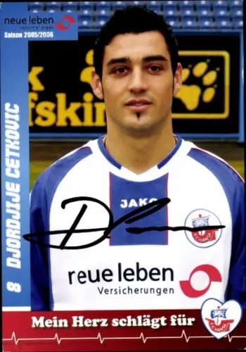 Autogrammkarte Fußballer Djordjije Cetkovic, FC Hansa Rostock, Autogramm