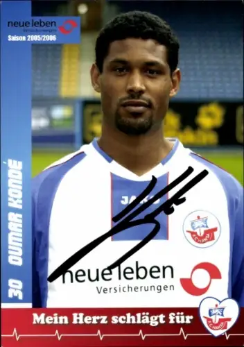 Autogrammkarte Fußballer Oumar Kondé, FC Hansa Rostock, Autogramm