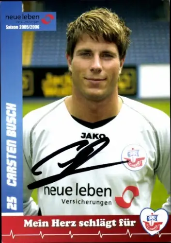 Autogrammkarte Fußballer Carsten Busch, FC Hansa Rostock, Autogramm