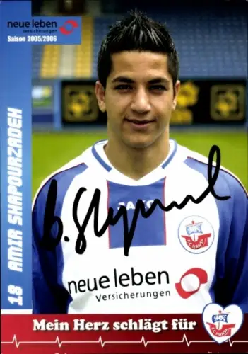 Autogrammkarte Fußballer Amir Shapourzadeh, FC Hansa Rostock, Autogramm