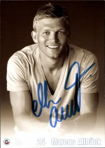 Autogrammkarte Fußballer Marcus Allbäck, FC Hansa Rostock, Autogramm