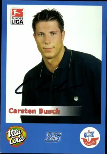 Autogrammkarte Fußballer Carsten Busch, FC Hansa Rostock, Autogramm