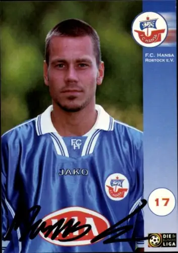 Autogrammkarte Fußballer Marcus Lantz, FC Hansa Rostock, Autogramm