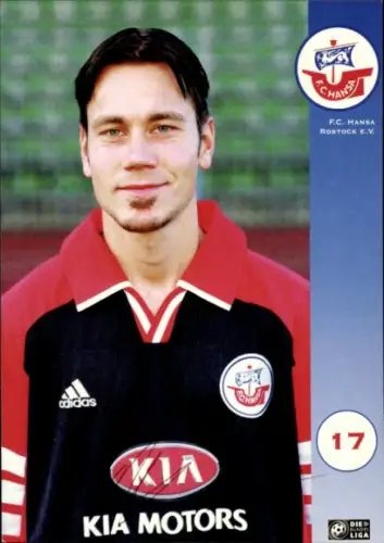 Autogrammkarte Fußballer Marcus Lantz, FC Hansa Rostock, Autogramm