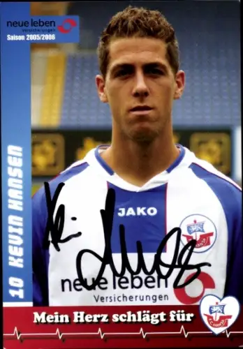 Autogrammkarte Fußballer Kevin Hansen, FC Hansa Rostock, Autogramm