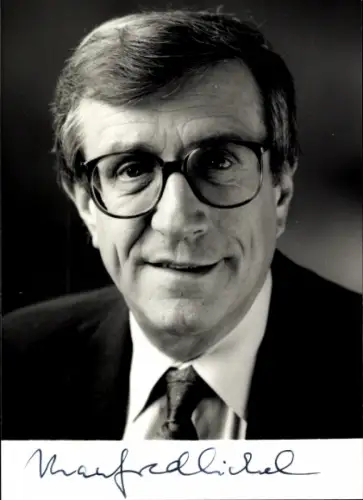 Autogrammkarte Moderator Manfred Eichel, Portrait, Autogramm