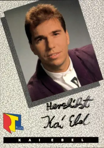Autogrammkarte Moderator Kai Ebel, Portrait, Autogramm