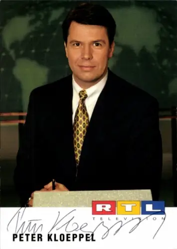 Autogrammkarte Moderator Peter Kloeppel, Portrait, Autogramm