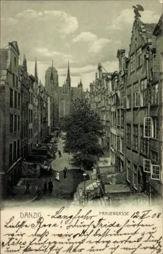 Ak Gdańsk Danzig, Frauengasse
