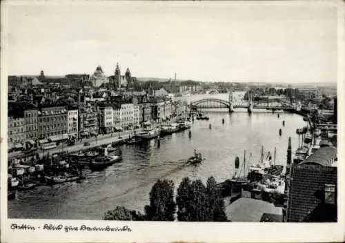 Ak Szczecin Stettin Pommern, Baumbrücke