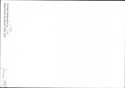 Autogrammkarte Fernsehmoderatorin Carolin Reiber, Portrait, Autogramm