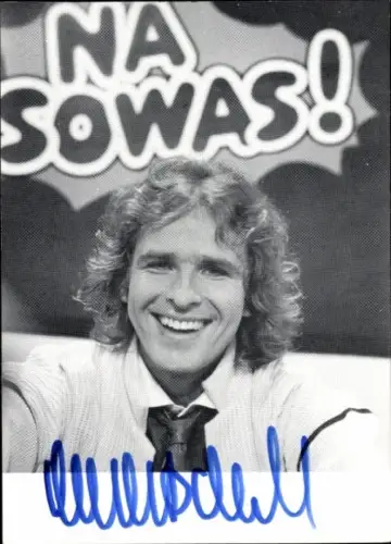 Ak Schauspieler und Moderator Thomas Gottschalk, Portrait, Na sowas, Autogramm