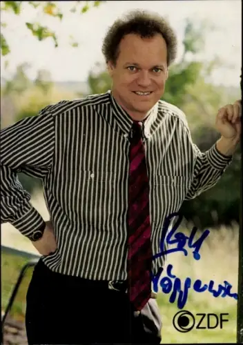 Autogrammkarte Moderator Rolf Töpperwien, Portrait, Autogramm