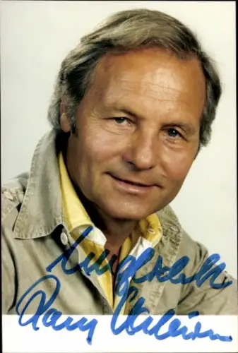 Foto Autogrammkarte Journalist Harry Valérien, Portrait, Autogramm