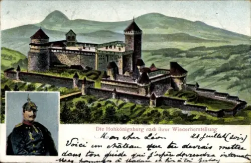 Ak Orschwiller Orschweiler Elsass Bas Rhin, Hohkönigsburg nach Wiederherstellung, Kaiser Wilhelm II