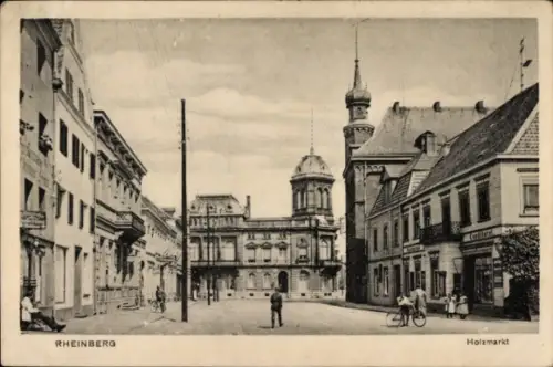 Ak Rheinberg am Niederrhein, Holzmarkt, Rathaus