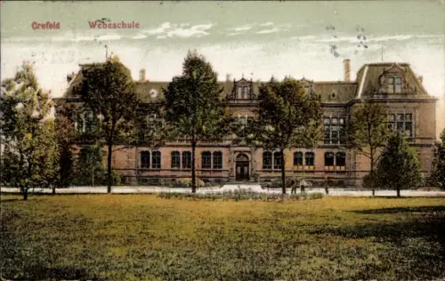 Ak Krefeld am Niederrhein, Webeschule