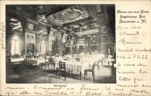 Ak Frankfurt am Main, Hotel Englischer Hof, Speisesaal