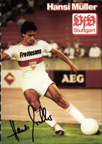 Ak Fußballspieler Hansi Müller, Portrait, Autogramm, VfB Stuttgart