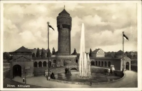Ak Düren im Rheinland, Kölnplatz, Wasserturm