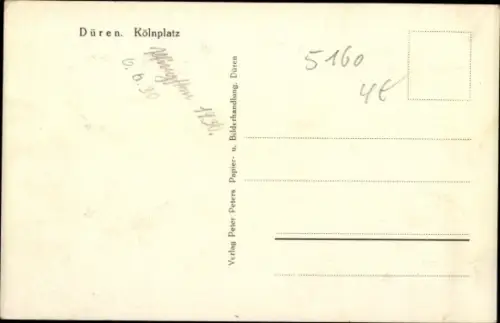 Ak Düren im Rheinland, Kölnplatz, Wasserturm