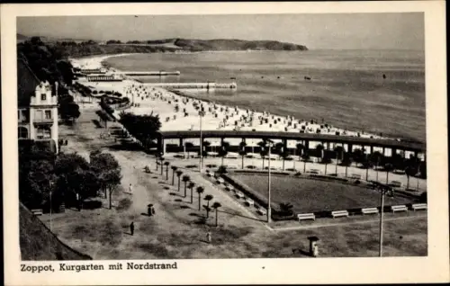 Ak Sopot Gdańsk Zoppot Danzig, Kurgarten mit Nordstrand