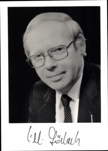 Autogrammkarte Politiker Willi Görlach, Portrait, Autogramm