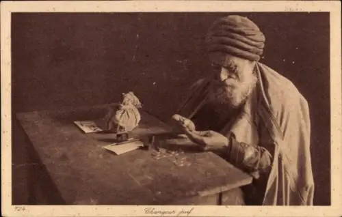 Ak Changeur de monaie, Münzen, Geld