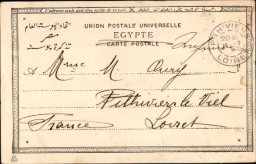 CPA Gizeh, Égypte, Pyramides et chameaux