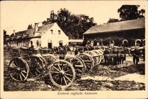 Ak Eroberte englische Kanonen, deutsche Soldaten, I WK