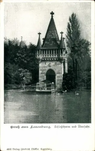 Ak Laxenburg in Niederösterreich, Schlossturm und Überfuhr