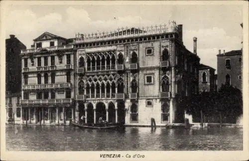 Ak Venezia Venedig Veneto,  Ca d'Oro, Wasserstraße, Gondel,  Architektur