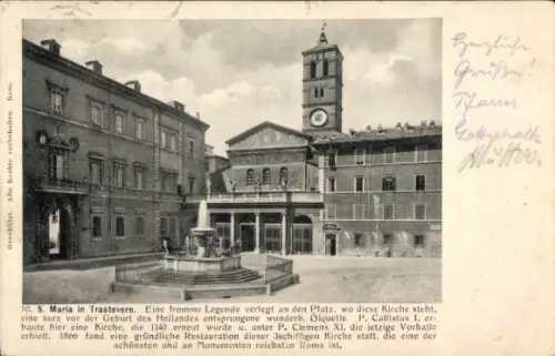 Ak Trastevere Roma Rom Lazio, S. Maria in Trastevere, Kirche, Legende, Ölquelle, P. Callistus I, 