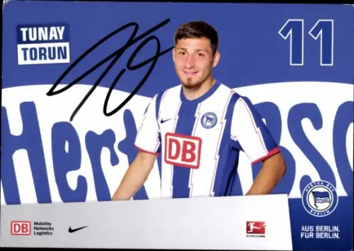 Autogrammkarte Fußballer Tunay Torun, Hertha BSC, Autogramm