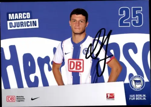 Autogrammkarte Fußballer Marco Djuricin, Hertha BSC, Autogramm