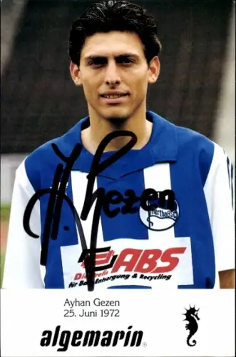 Autogrammkarte Fußballer Ayhan Gezen, Hertha BSC, Autogramm