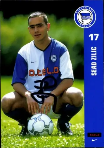 Autogrammkarte Fußballer Sead Zilic, Hertha BSC, Autogramm