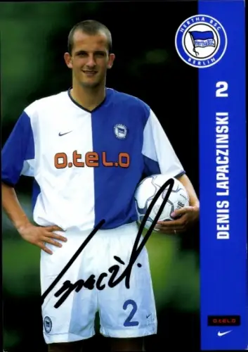 Autogrammkarte Fußballer Denis Lapaczinski, Hertha BSC, Autogramm
