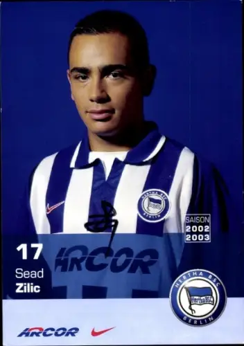 Autogrammkarte Fußballer Sead Zilic, Hertha BSC, Autogramm