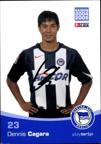 Autogrammkarte Fußballer Dennis Cagara, Hertha BSC, Autogramm