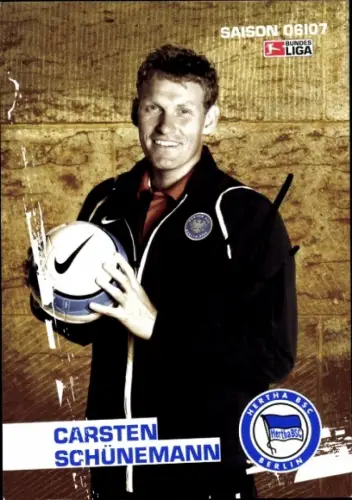 Autogrammkarte Konditionstrainer Carsten Schünemann, Hertha BSC, Autogramm