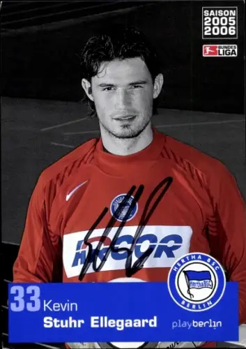 Autogrammkarte Fußballer Kevin Stuhr Ellegaard, Hertha BSC, Autogramm