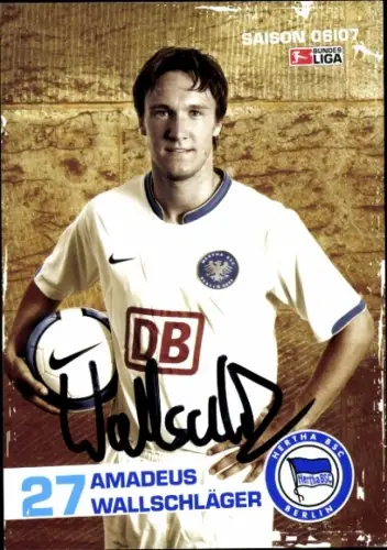 Autogrammkarte Fußballer Amadeus Wallschläger, Hertha BSC, Autogramm