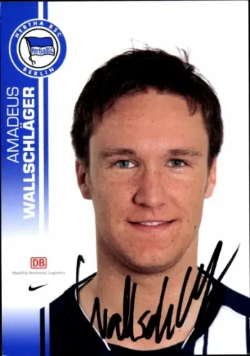 Autogrammkarte Fußballer Amadeus Wallschläger, Hertha BSC, Autogramm